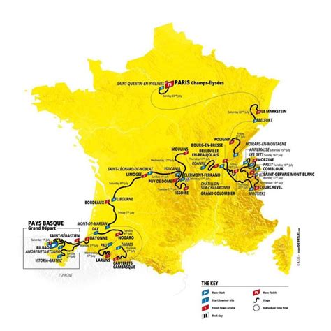 tour de france 2023 route announcement map